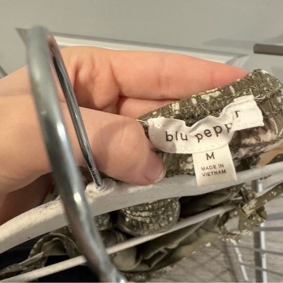 NWOT Blu Pepper Green Floral Dress - Picture 3 of 5